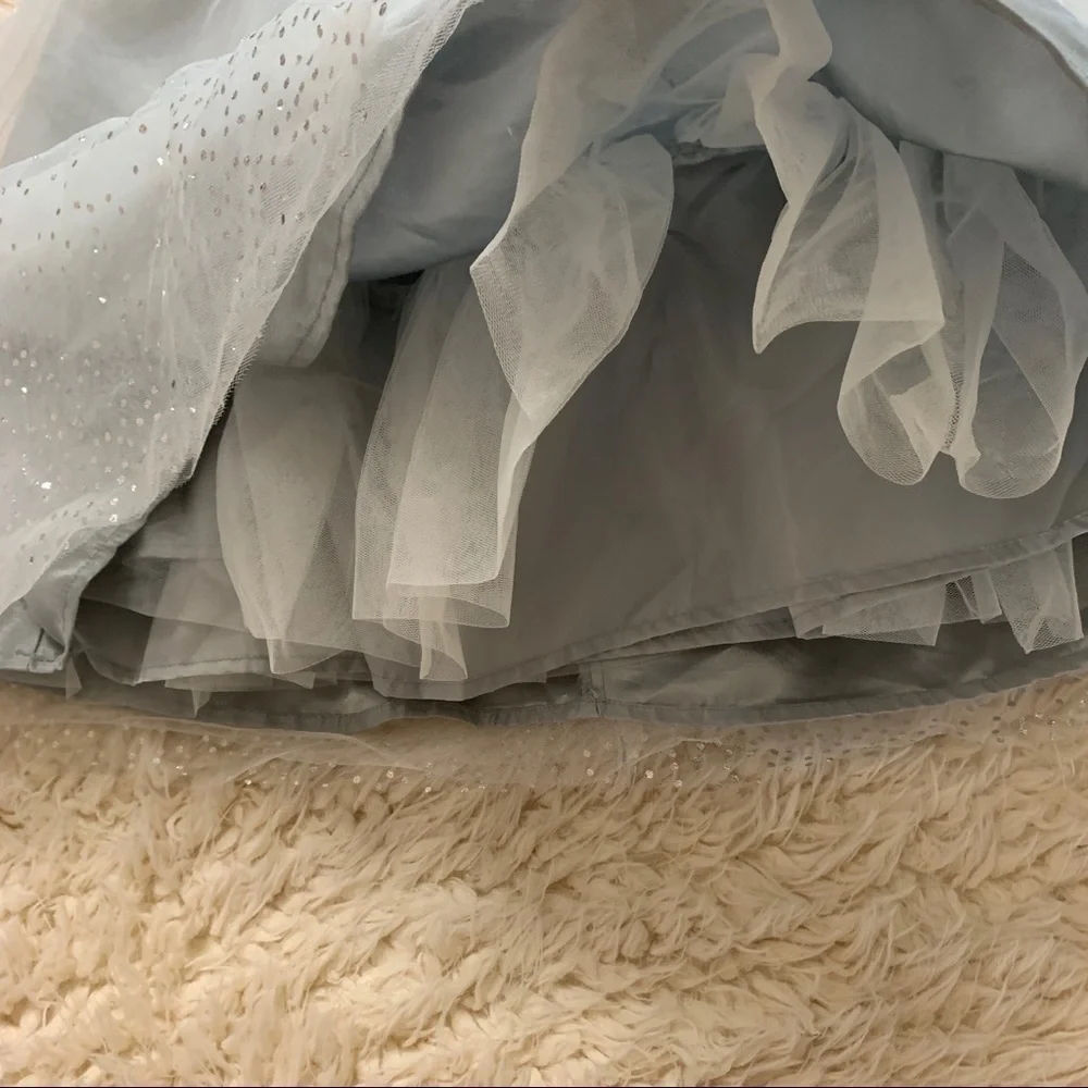 Gymboree Gray Sparkly Taffeta Tulle Formal Dress